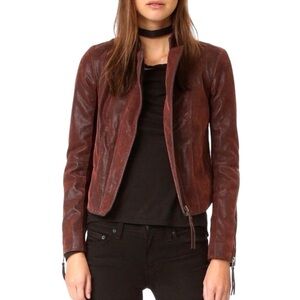 Free People Women Cool & Clean Moto Jacket Vegan Faux Suede‎ Size 8